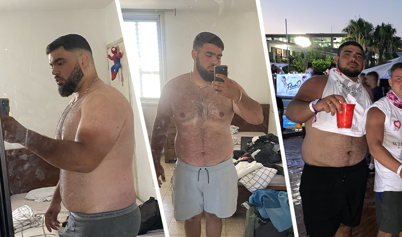 תמונה של אלעד לפני השינוי כשהיה 140 ק״ג